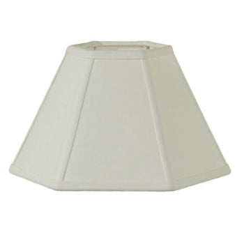 Ivory Linen Hexagon Hardback Shade, Choice of Size and Fitter
