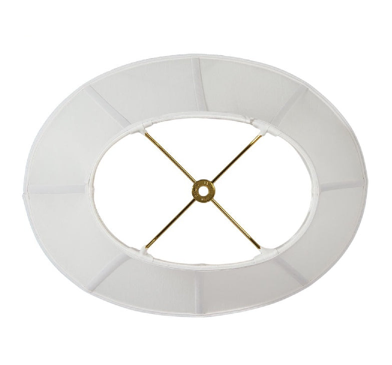 Oval Bell Lamp Shades, Eggshell Color, Tissue Shantung Material, Choice of Size