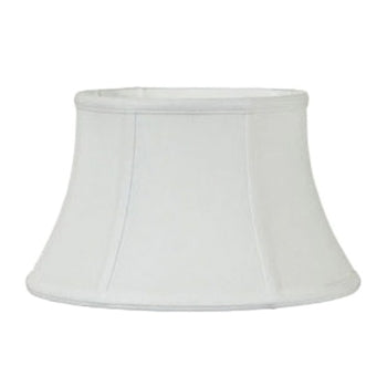 Off White Fine Linen Floor Lamp Shallow Drum Shade