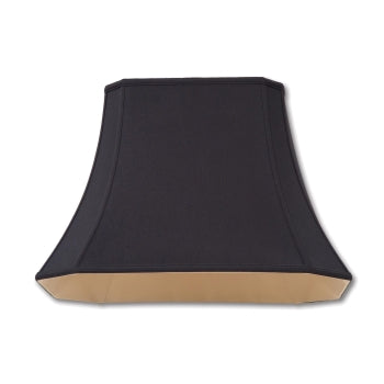 Cut Corner Rectangle Lamp Shade, Black Color, Tissue Shantung Material, Choice of Size