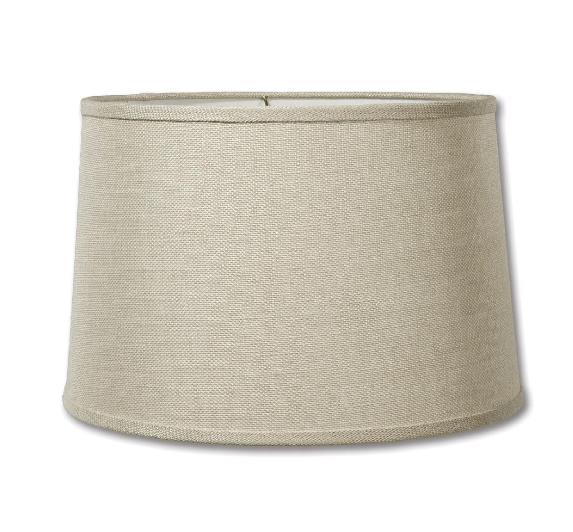 Driftwood Color Burlap Deep Drum Hardback Lampshade, Choice of Size