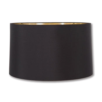 New Drum Style Lamp Shades - Black Color, Microfiber Chiffon Material w/Gold Foil Lining