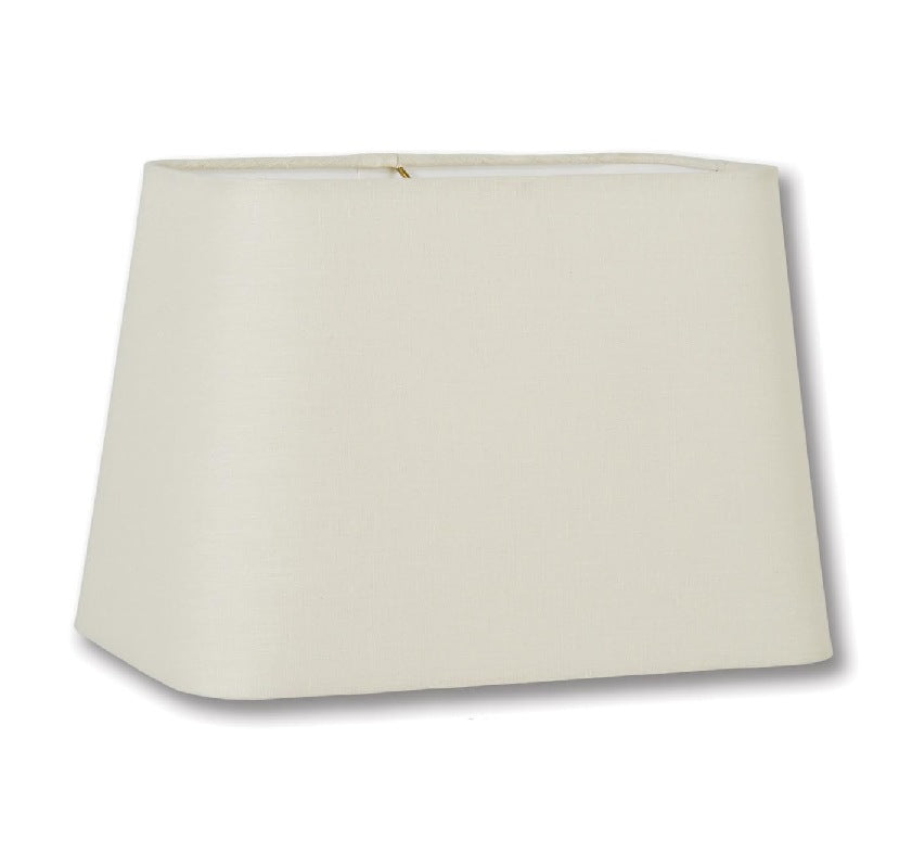 Round Corner Rectangle Hardback Shade, Eggshell Color 100% Fine Linen, Choice of Size