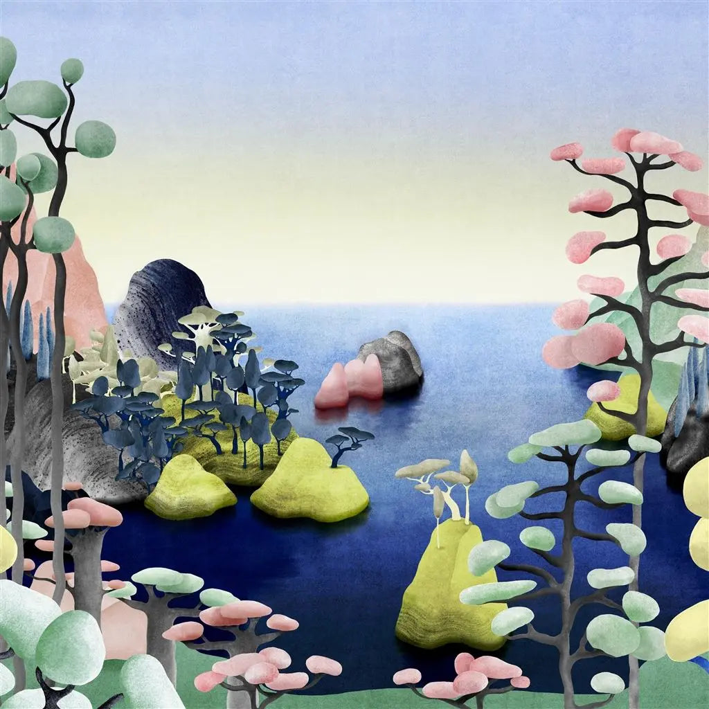 Its Paradise Wallpaper Panel by Christian Lacroix in Agate