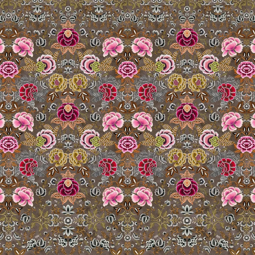 Rose de Damas Wallpaper Panel by Designers Guild in Cranberry