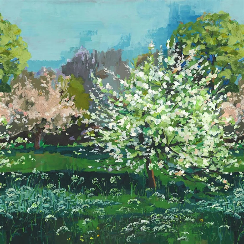 Arbre de Printemps Wallpaper Panel by Designers Guild in Celadon