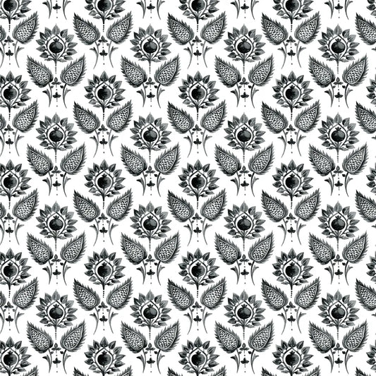 Medici Flower Fabric by William Yeoward in Slate