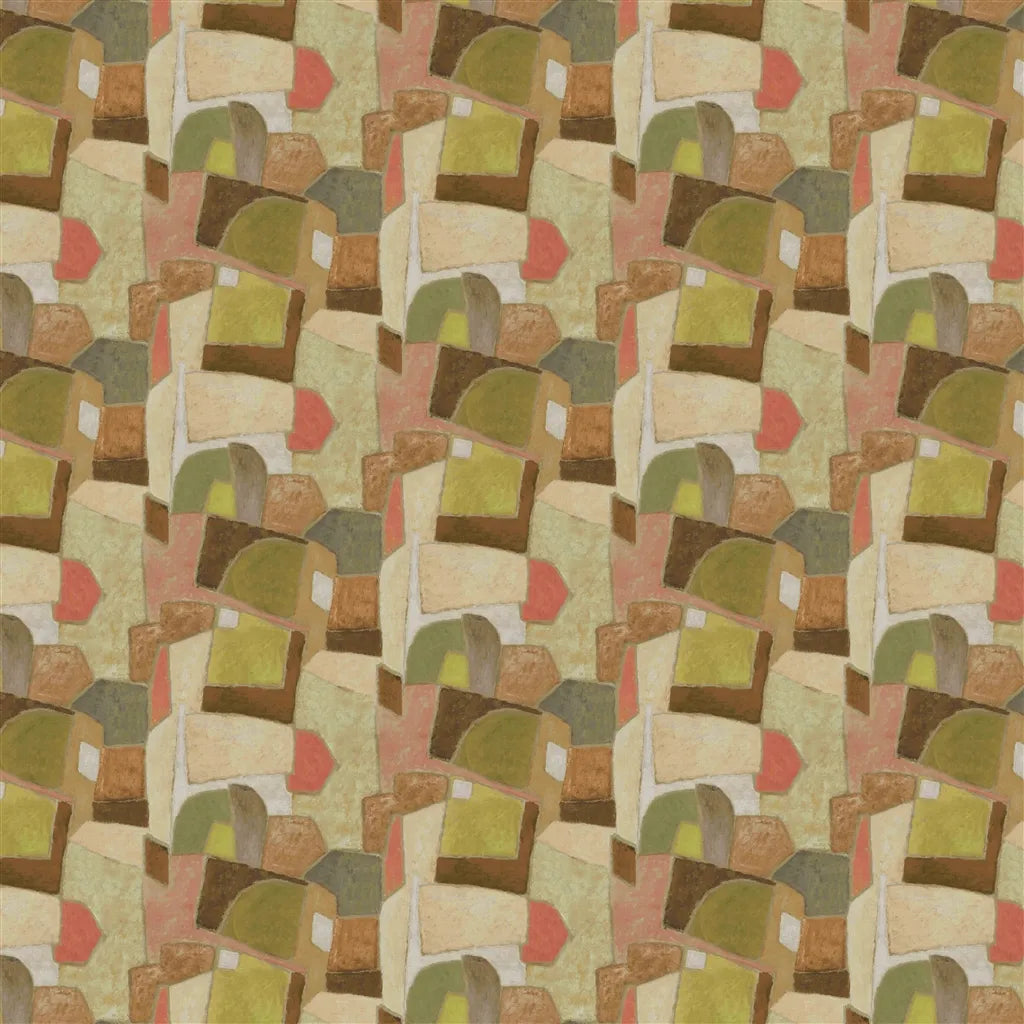 Clay Collage Wallpaper Panel by Designers Guild in Terracotta