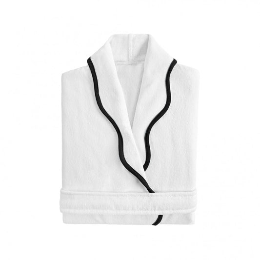 Portobello Scalloped Bath Robe - BLACK - XL