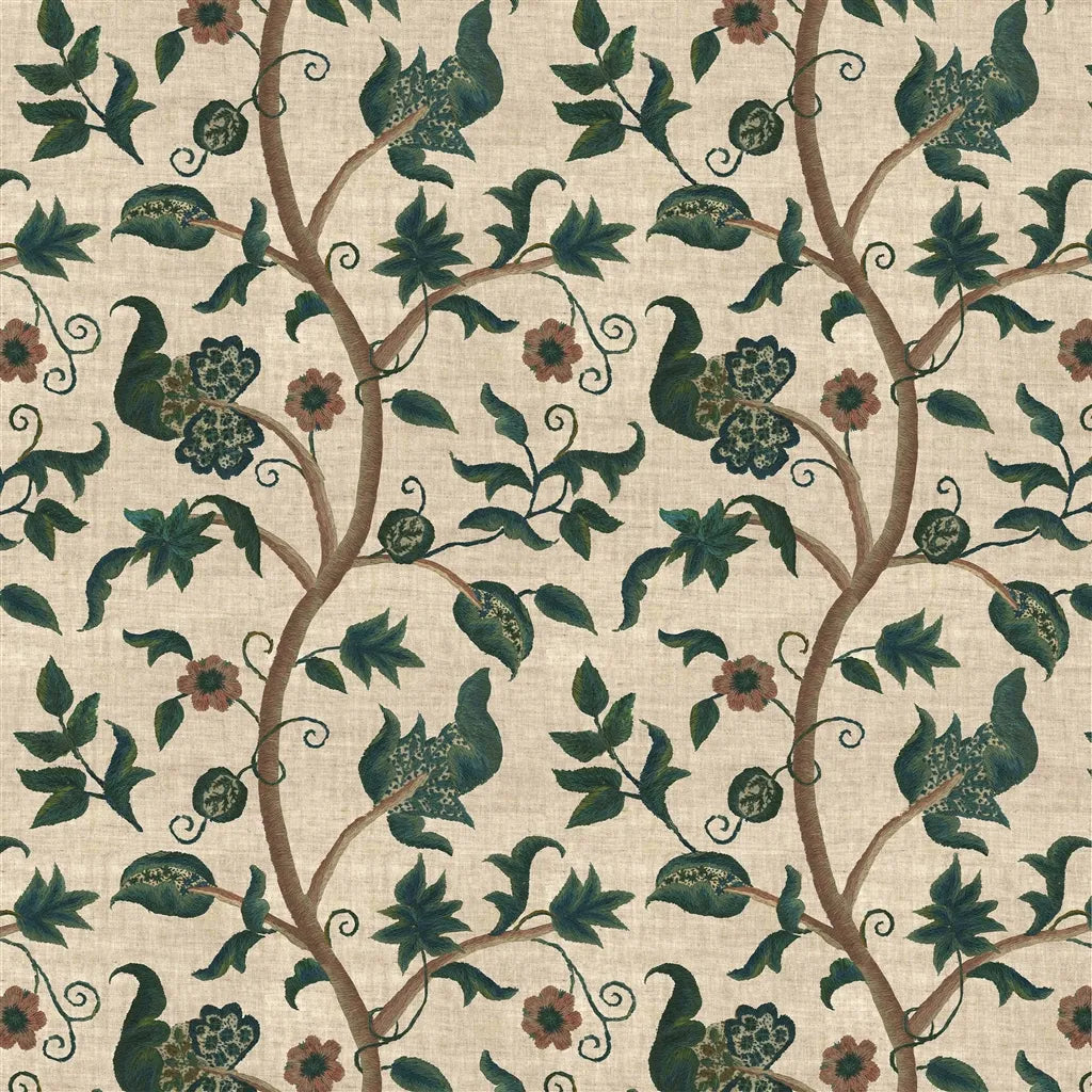 Kedleston Embroidery Fabric by Ralph Lauren in Lichen