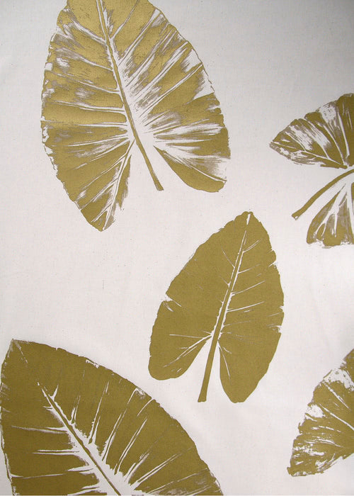 Banana Leaves Fabric by Rose Cumming in Gold