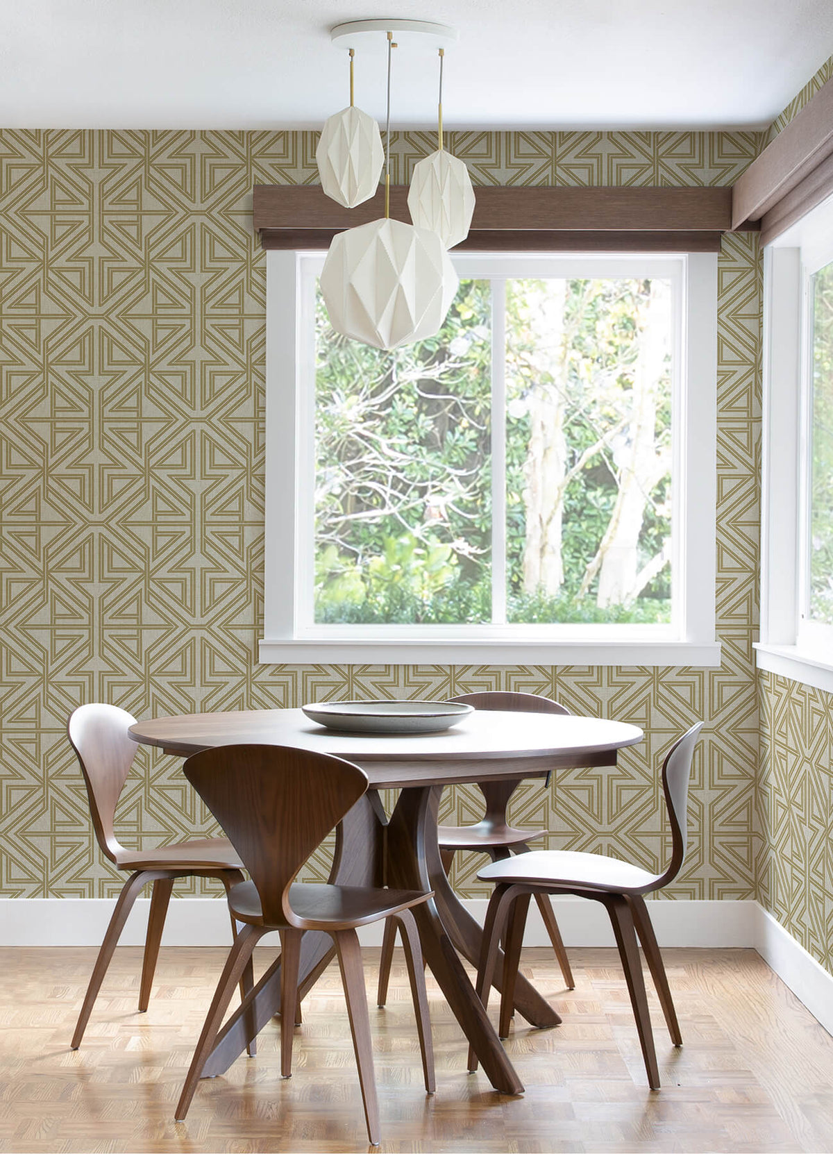 Scott Living Kachel Geometric Wallpaper, in blue, black, grey
