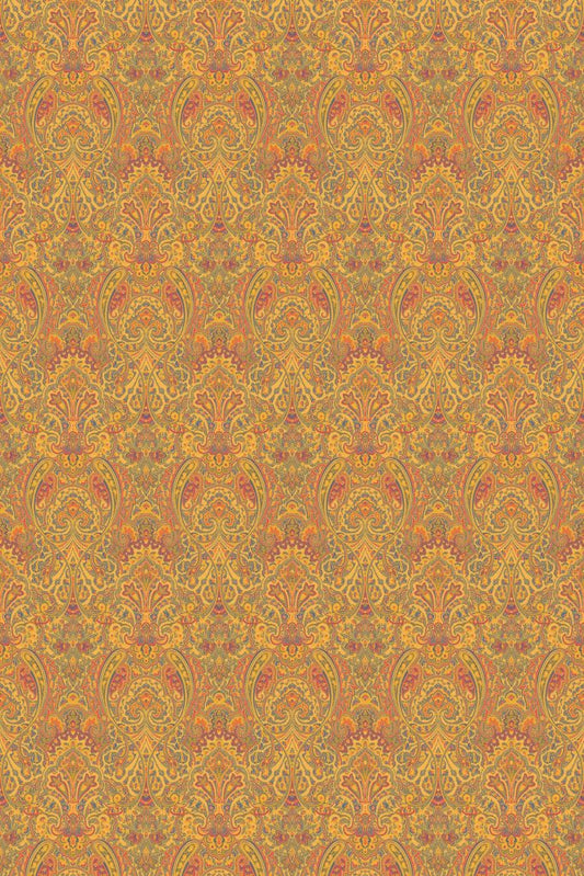 Makins Paisley Fabric by Gainsborough in Ochre
