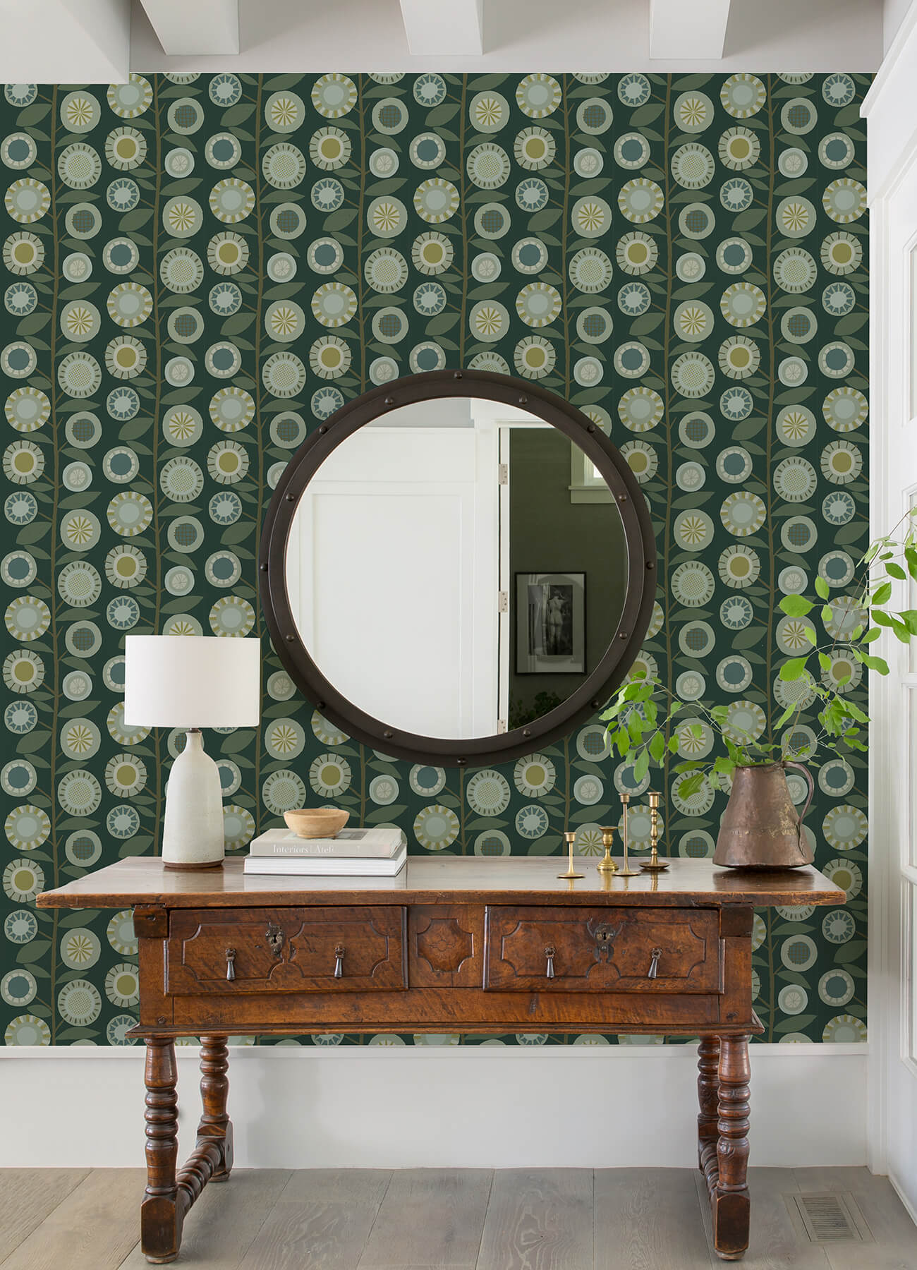 Hannah Sisu Floral Geometric Wallpaper