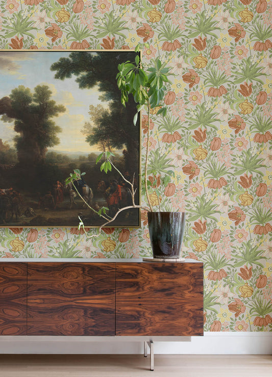 Botanica Cecilia Tulip & Daffodil Wallpaper