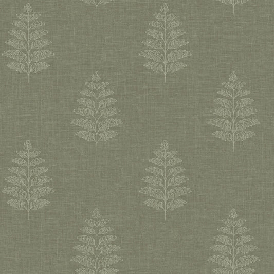 Oak & Moss Frond Wallpaper