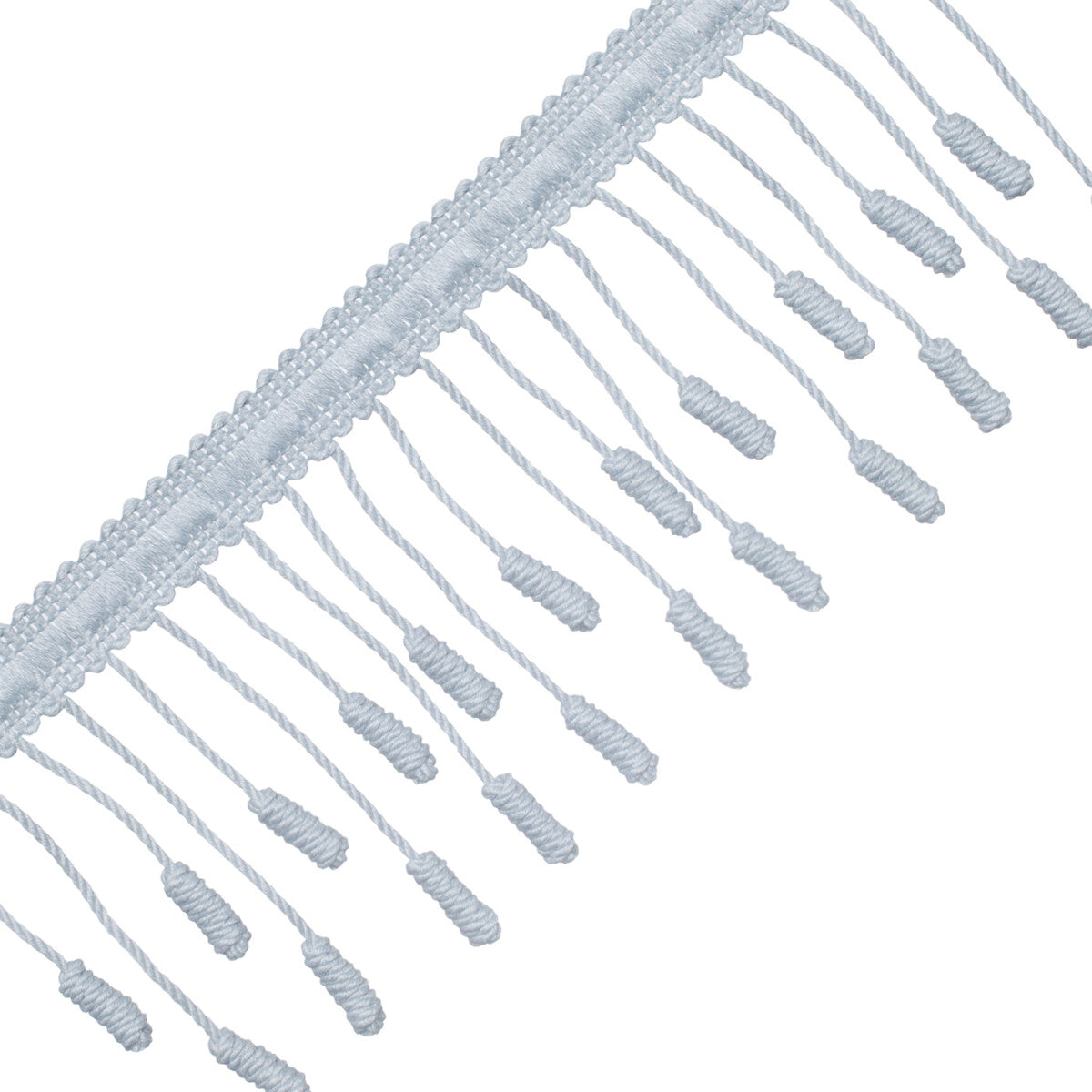 Harbour Barrel Knot Fringe Trim by Samuel & Sons in Sky