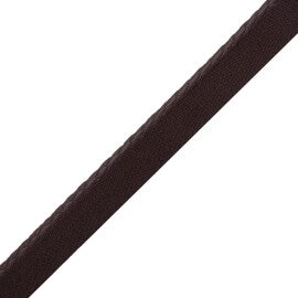 Braided Leather Cord With Tape Trim by Samuel & Sons in Black Bean