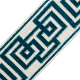 Rhodes Épinglé Velvet Border Trim by Samuel & Sons in Teal