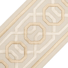 Odori Embroidered Border Trim by Samuel & Sons in Sandstone