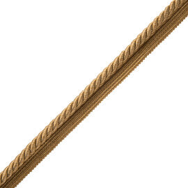 3/8" Oberon Twisted Cord With Tape Trim by Samuel & Sons in Antique Gold
