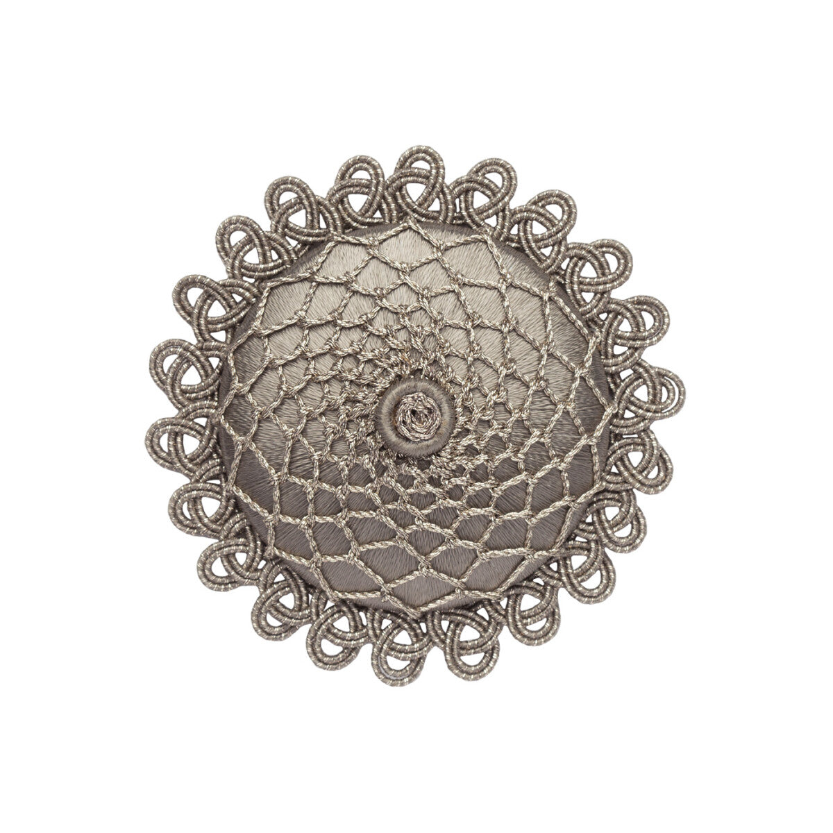 Oberon Rosette by Samuel & Sons in Zinc