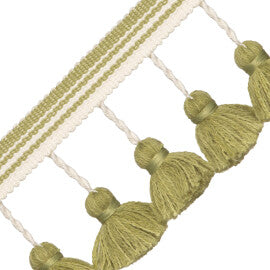 Sorrento Tassel Fringe Trim by Samuel & Sons in Basil
