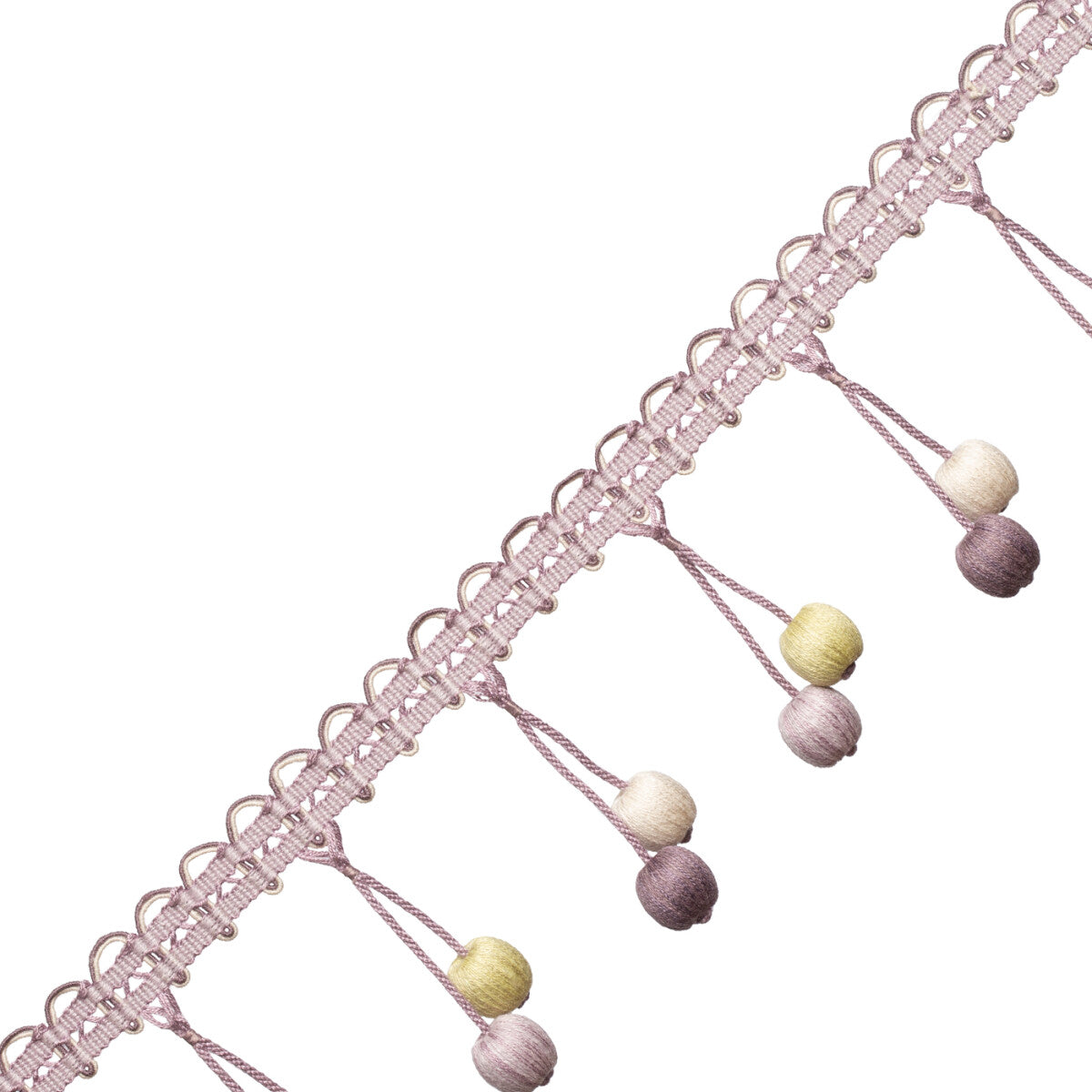 Veranda Linen Beaded Fringe Trim by Samuel & Sons in Wisteria