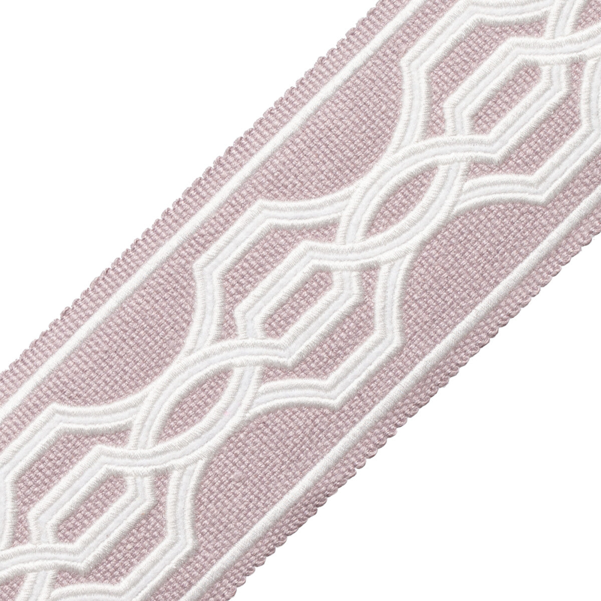 Veranda Linen Appliqué Border Trim by Samuel & Sons in Wisteria