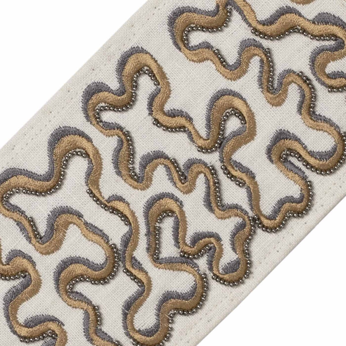 Nebula Beaded Border Trim by Samuel & Sons in Topaz