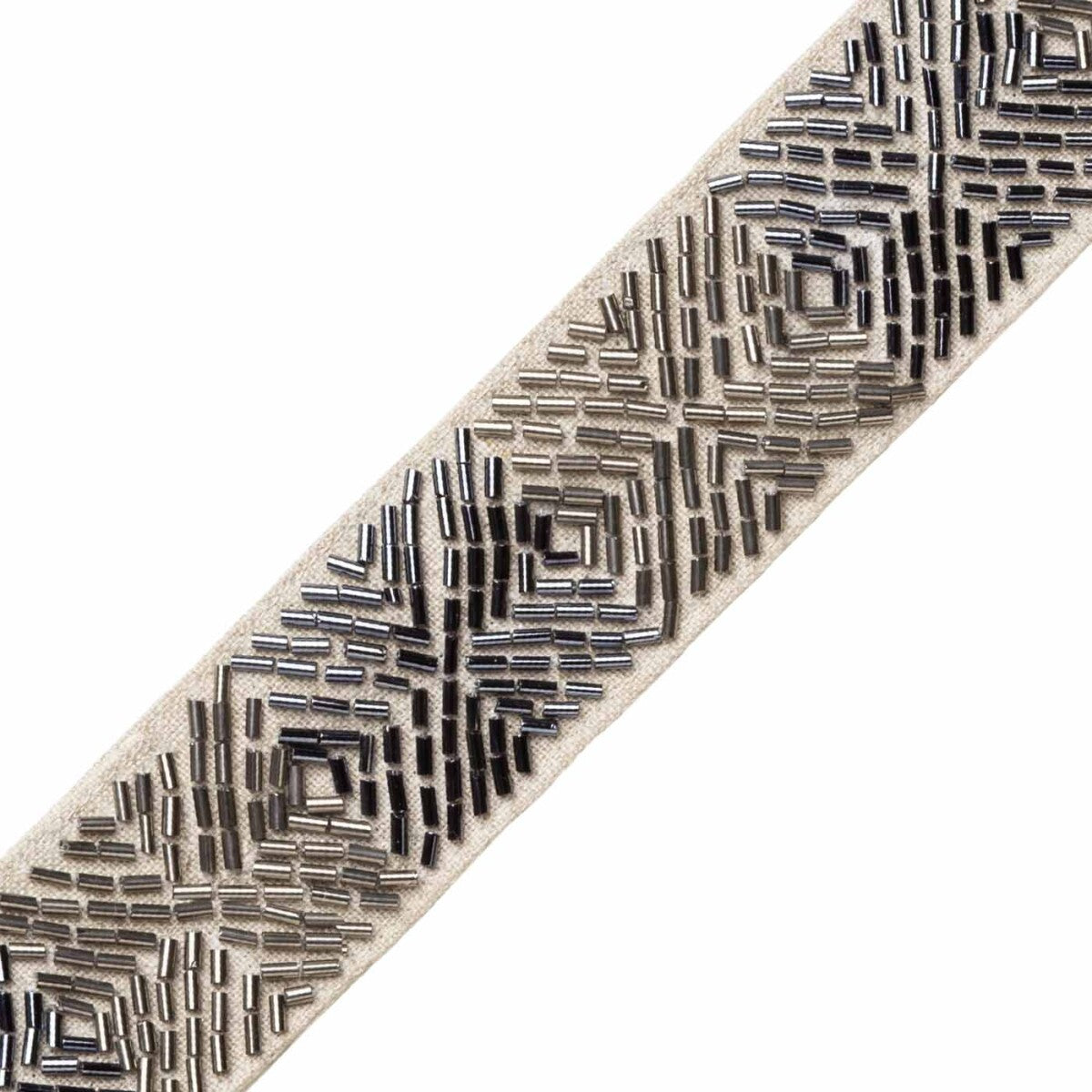 Helix Beaded Border Trim by Samuel & Sons in Obsidian