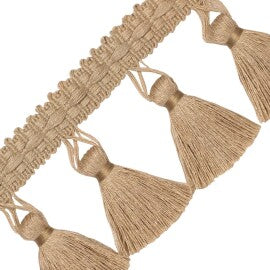 Bali Jute Tassel Fringe Trim by Samuel & Sons in Burlap