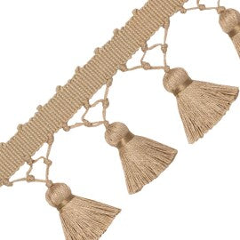 Bali Jute Knotted Tassel Fringe Trim by Samuel & Sons in Burlap