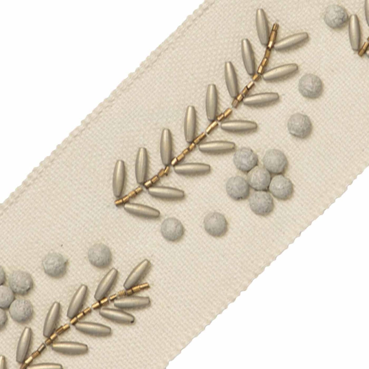 Amandari Beaded Border Trim by Samuel & Sons in Marble