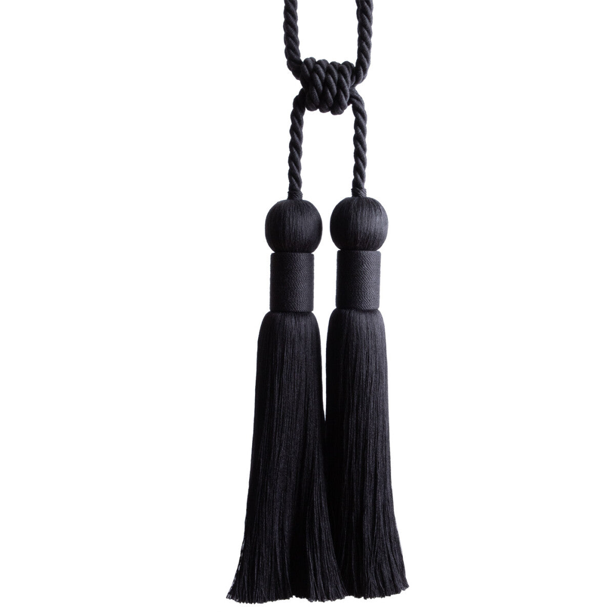 Bali Linen Double Tassel Tieback by Samuel & Sons in Onyx