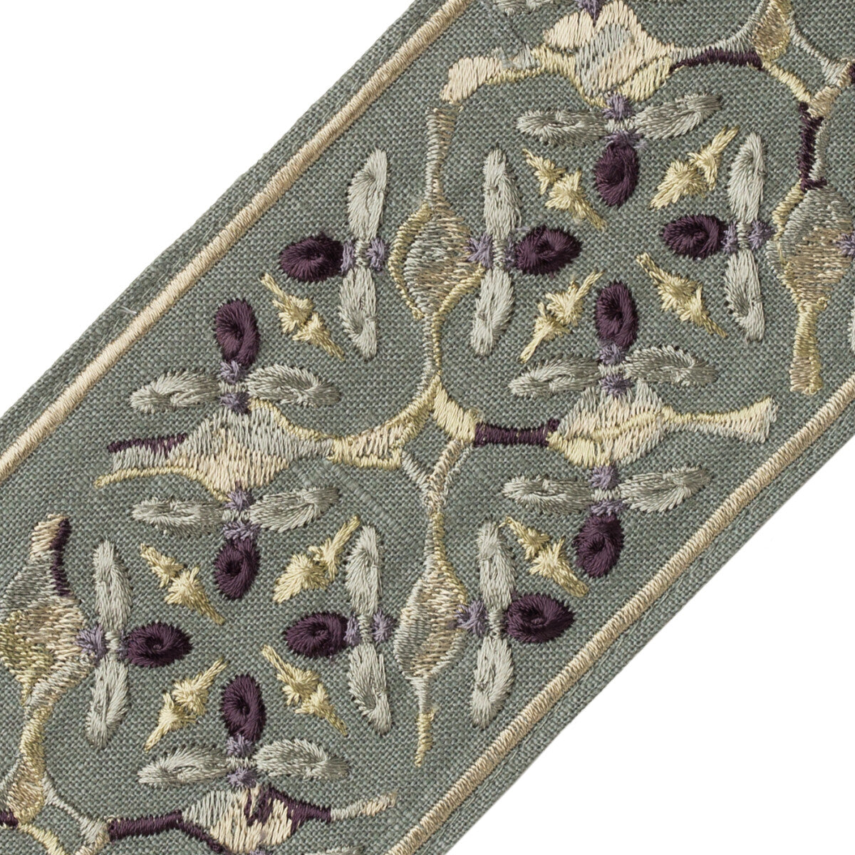 Gypsy Embroidered Border Trim by Samuel & Sons in Spruce