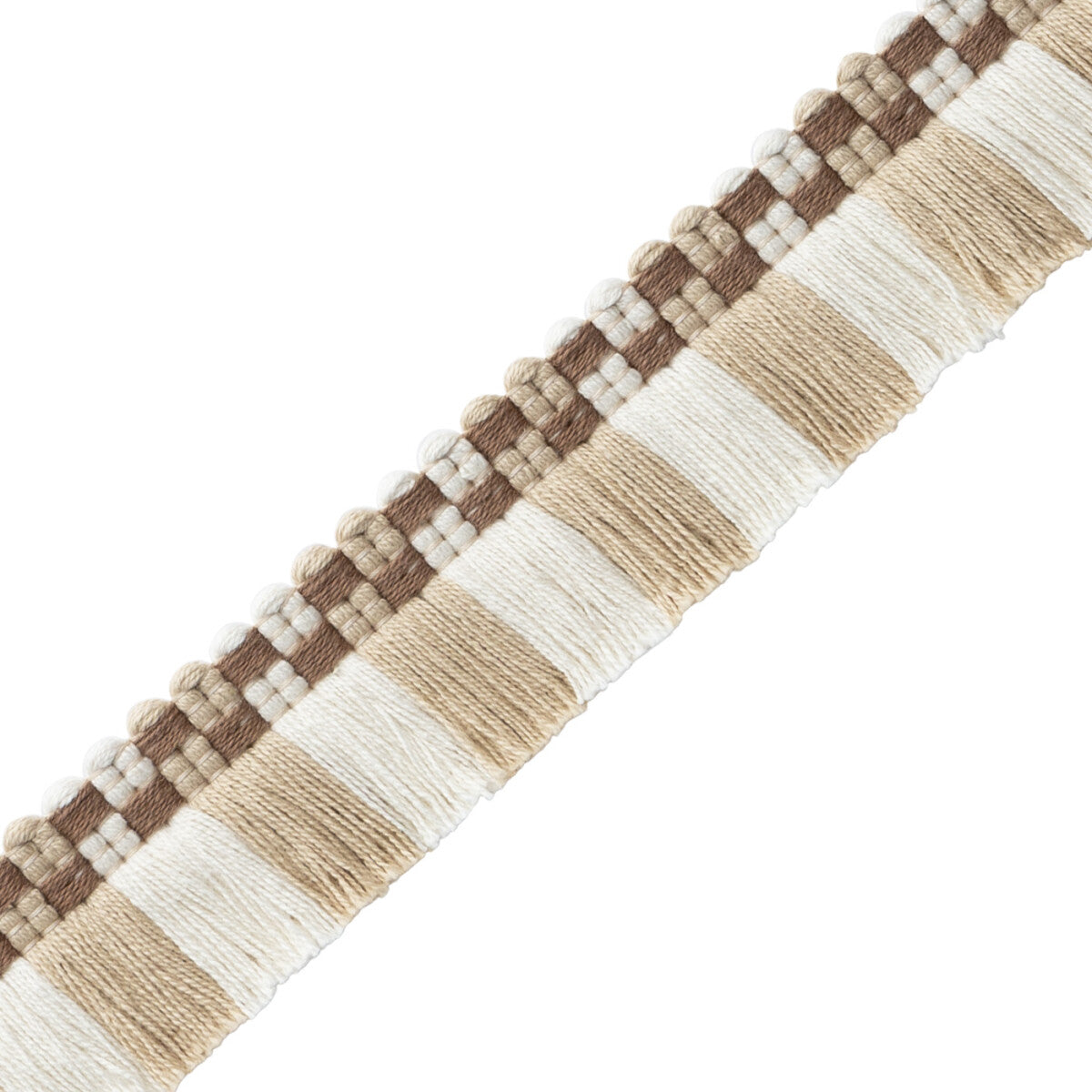 Mds Check Brush Fringe Trim by Samuel & Sons in Natural