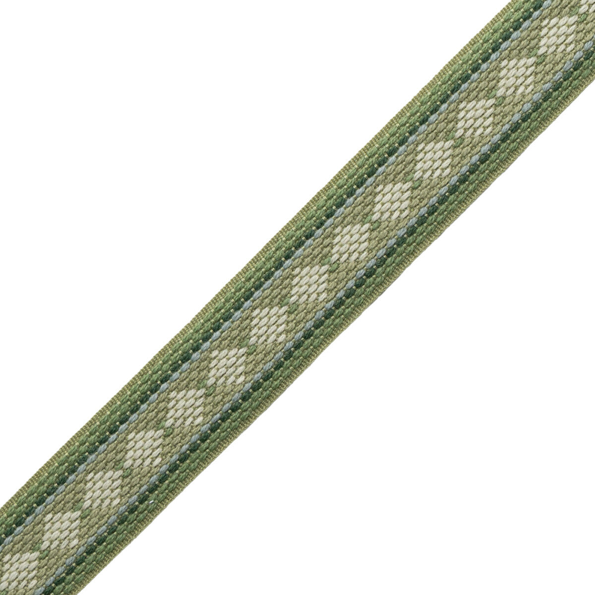 Ashton Diamond Border Trim by Samuel & Sons in Verdant Moor