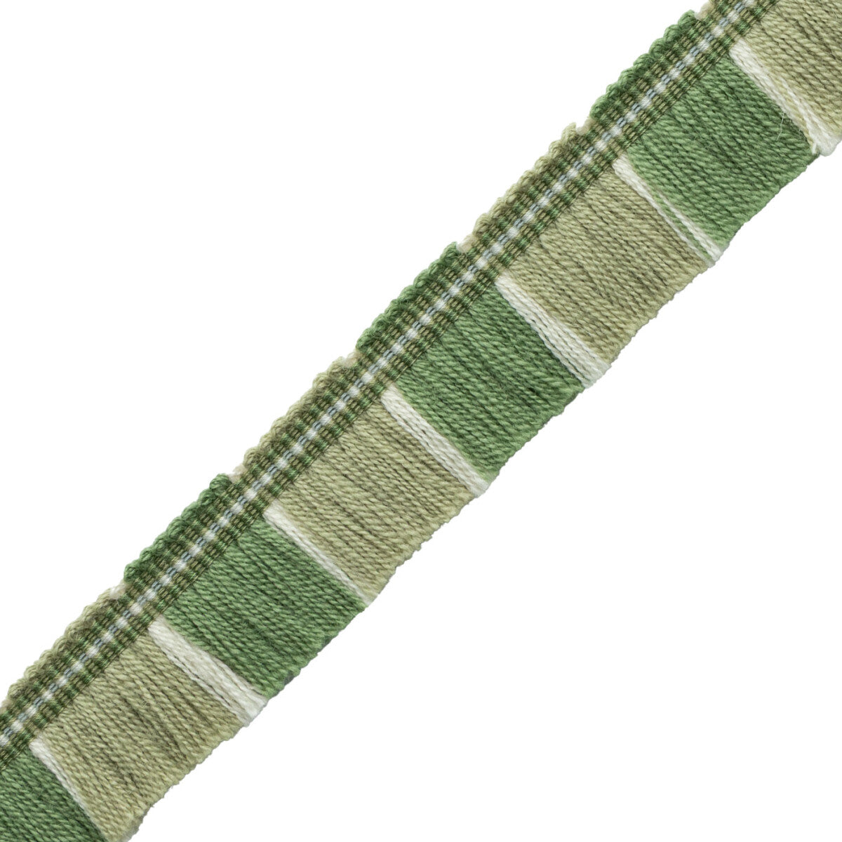 Ashton Blocked Fringe Trim by Samuel & Sons in Verdant Moor