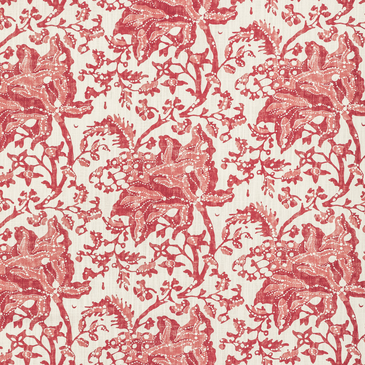 Weymouth Print Fabric by Brunschwig & Fils in Red