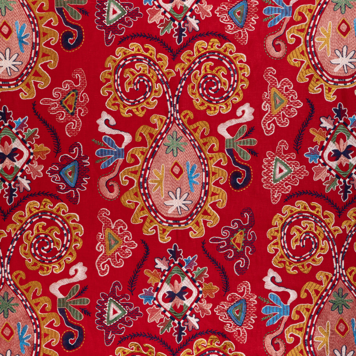 Lavali Emb Fabric by Brunschwig & Fils in Red/Gold