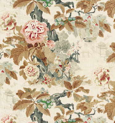 Chinese Lantern 807000 Fabric by Lee Jofa in Browns