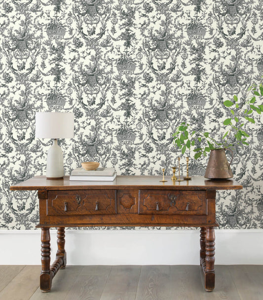 Old World Toile Wallpaper
