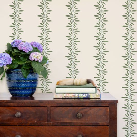 Anne Wallpaper by Ferrick Mason in Green