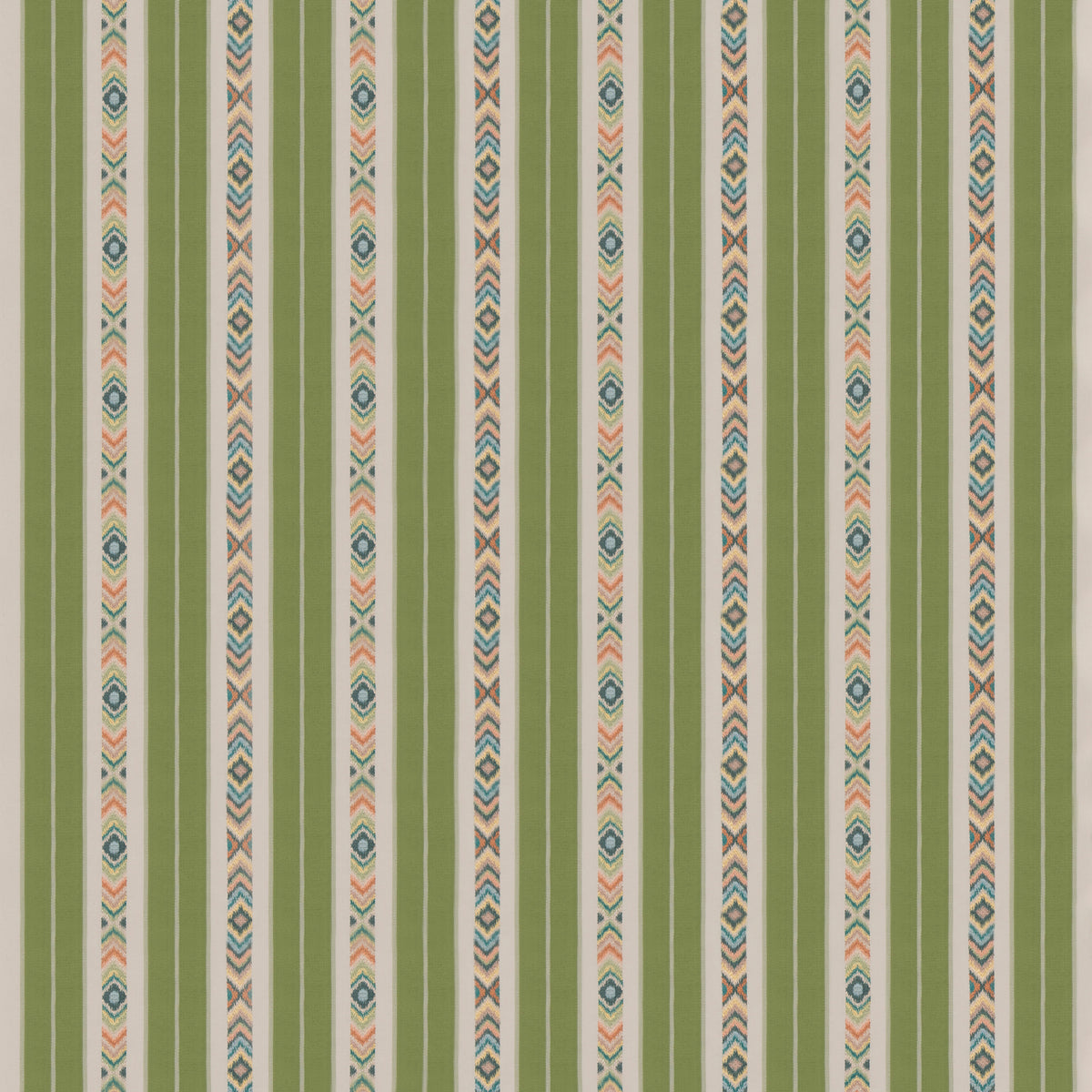 Ashlar Stripe Fabric by G P & J Baker in Emerald