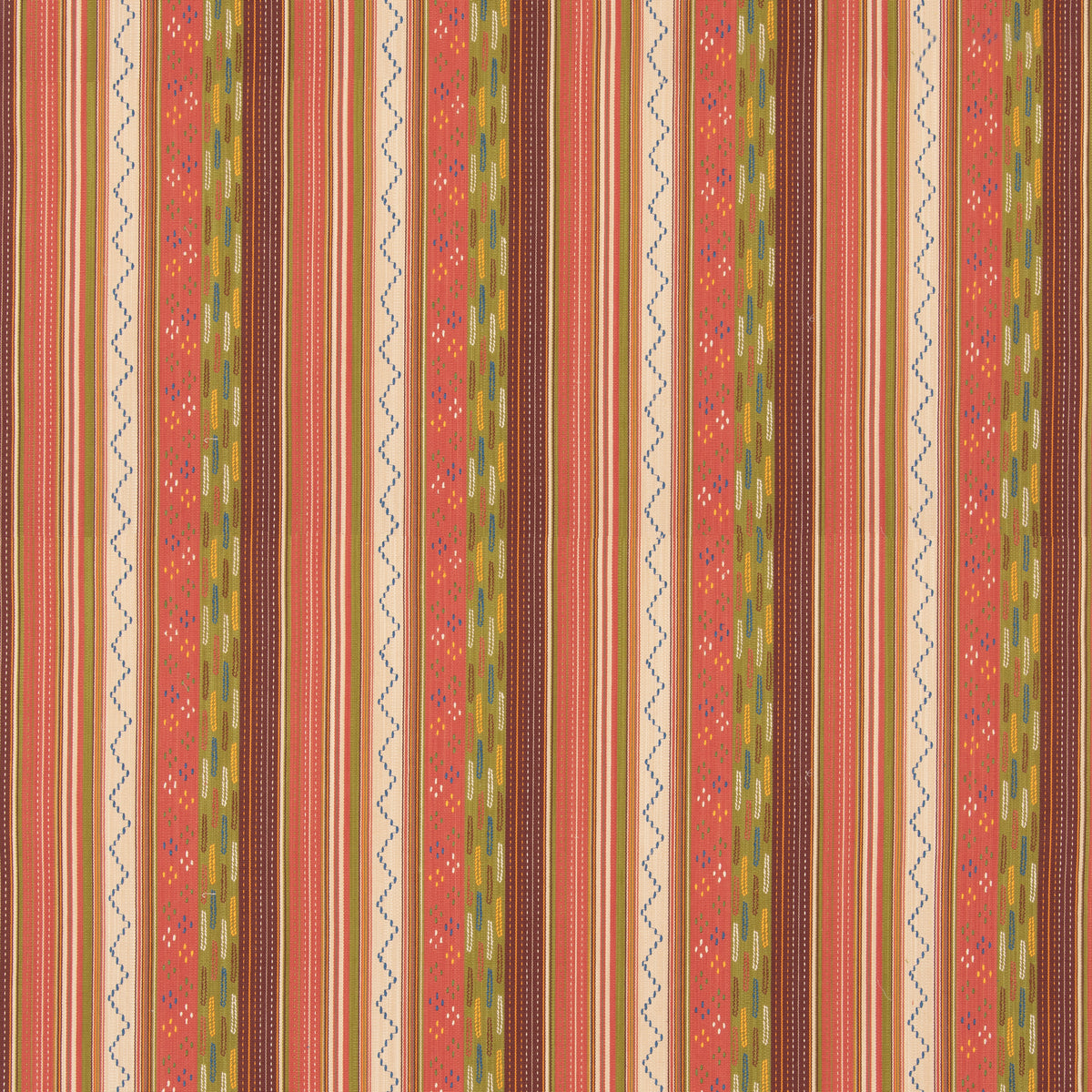 Runaway Fabric by G P & J Baker in Coral/Green
