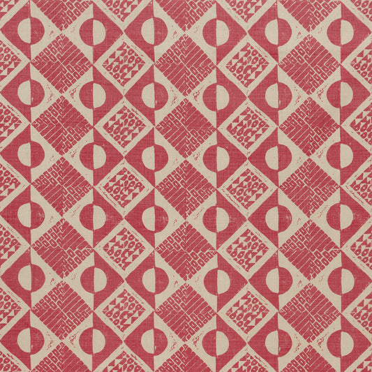 Circles And Squares Fabric by Lee Jofa in Berry