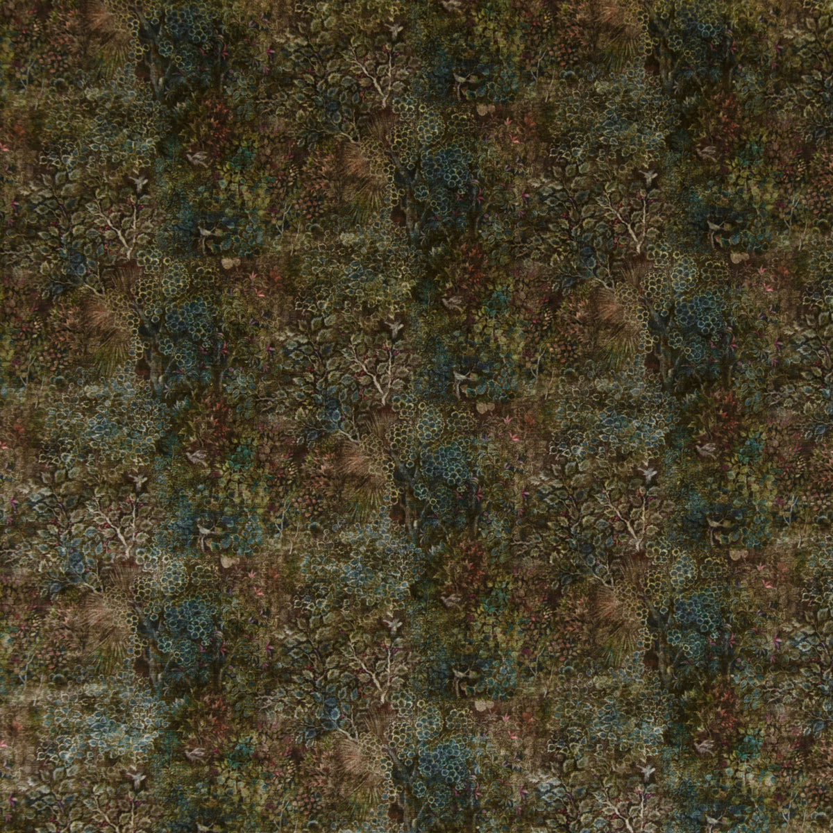 Persian Garden Velvet Fabric by G P & J Baker in Teal/Spice