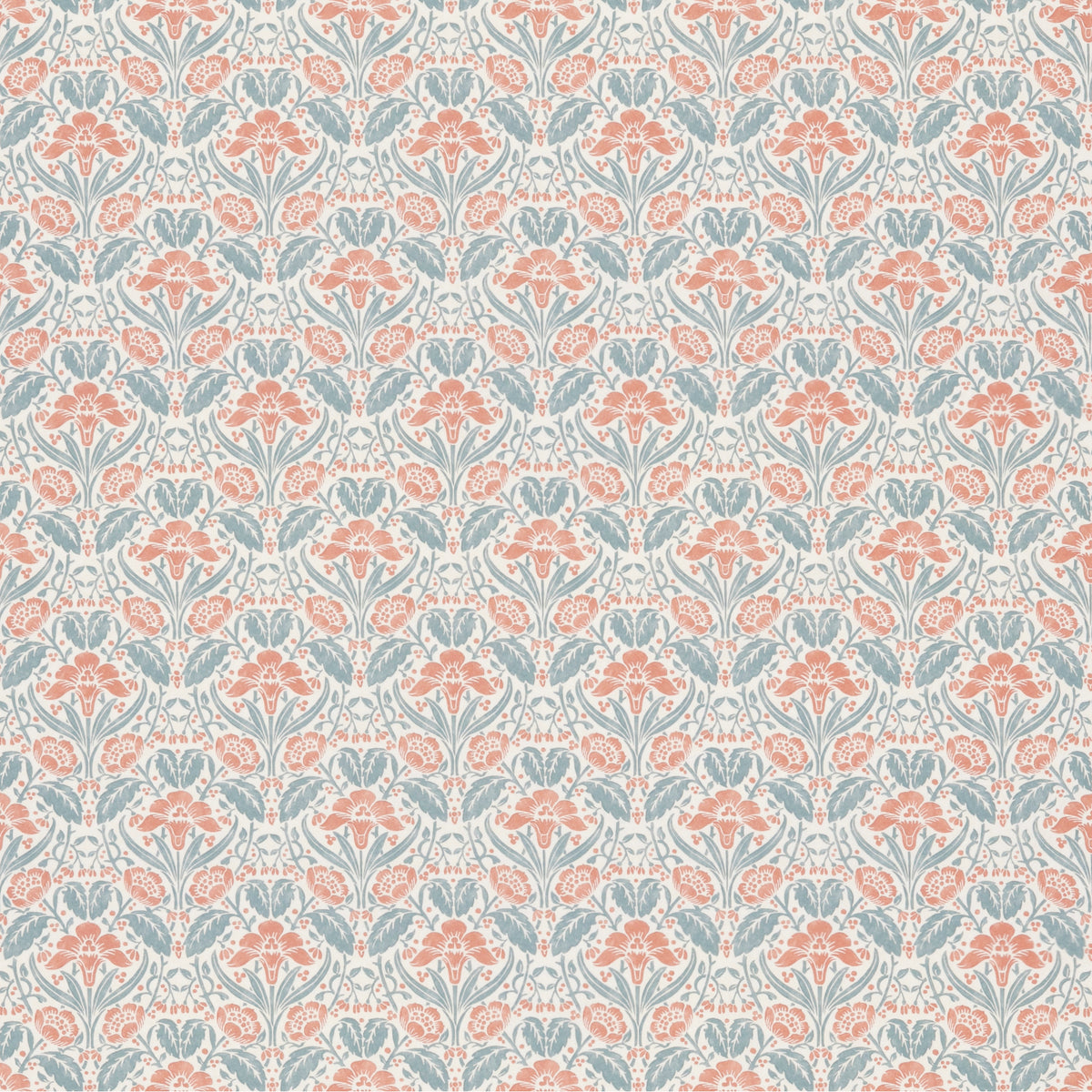 Iris Meadow Cotton Fabric by G P & J Baker in Teal