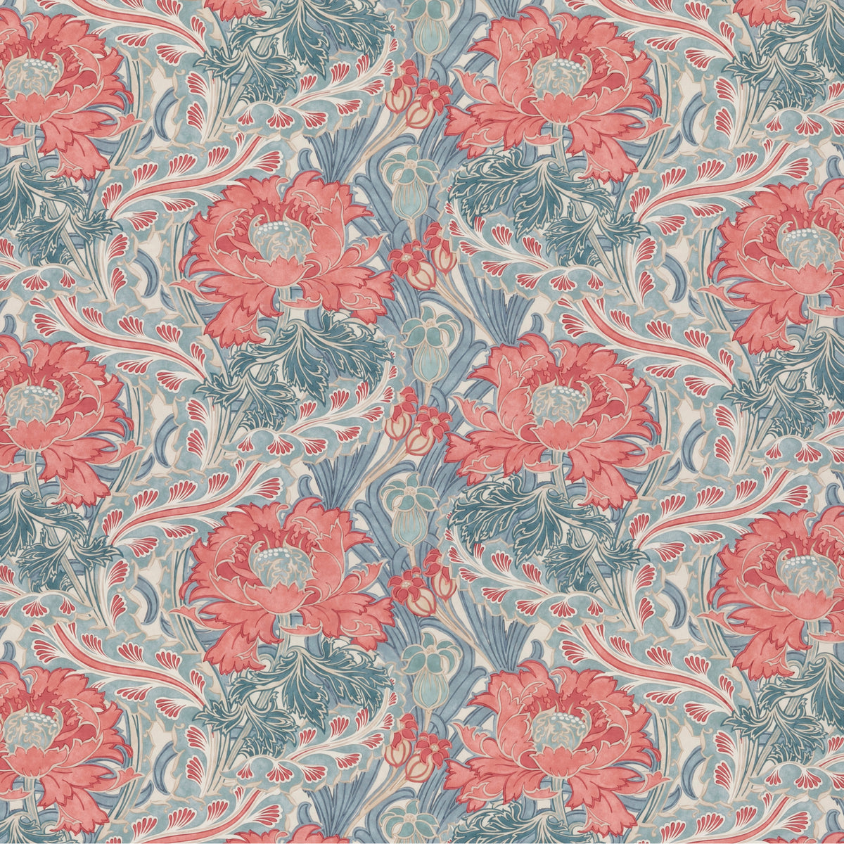 Brantwood Cotton Fabric by G P & J Baker in Teal
